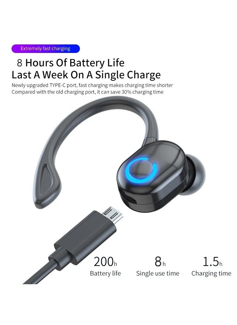 AROAQ - Earbuds Bluetooth Wireless Headphones Bluetooth 5.0 Earphones with Mic Single in-Ear Sports Waterproof TWS Earbuds Bluetooth Handsfree Headset (Black) - Image 1