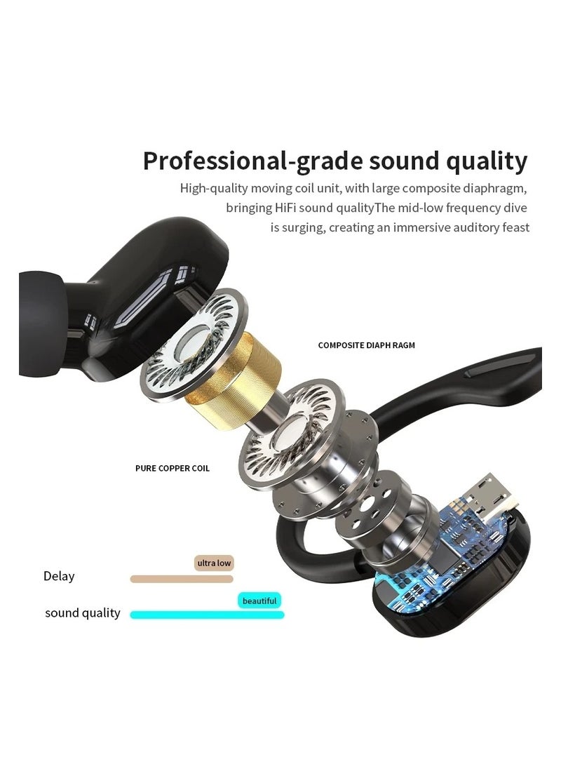 AROAQ - Earbuds Bluetooth Wireless Headphones Bluetooth 5.0 Earphones with Mic Single in-Ear Sports Waterproof TWS Earbuds Bluetooth Handsfree Headset (Black) - Image 1