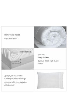 Donetella 5-Piece King Size Comforter Set with Removable Filler Off White & Multicolour  - Image 4