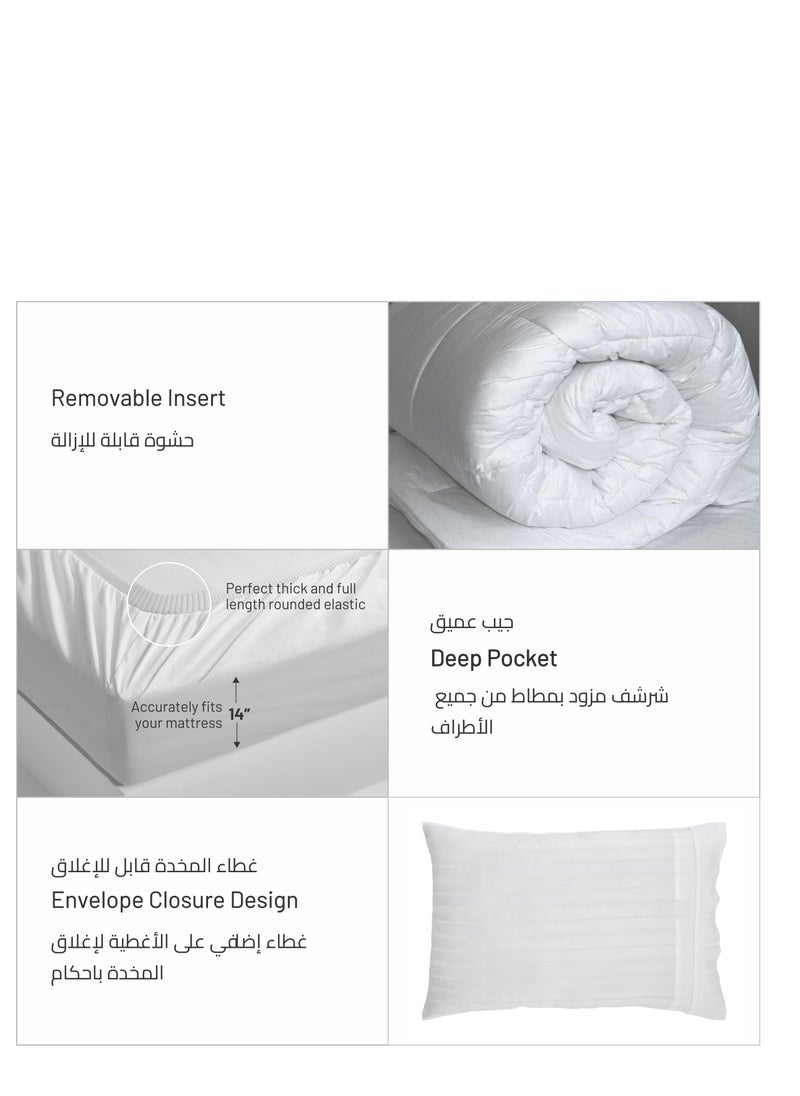 Donetella - 5-Piece King Size Comforter Set with Removable Filler Off White & Multicolour - Image 1