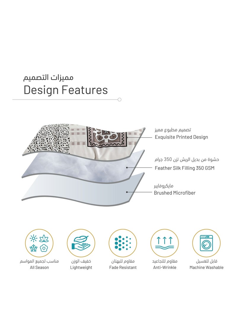 Donetella - 5-Piece King Size Comforter Set with Removable Filler Off White & Multicolour - Image 1