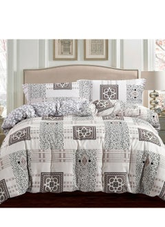 Donetella 5-Piece King Size Comforter Set with Removable Filler Off White & Multicolour  - Image 1