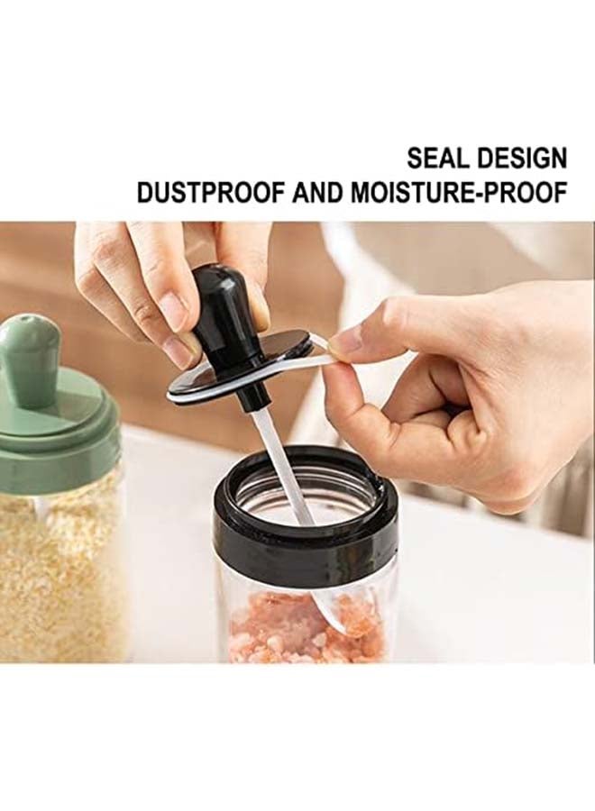 Glass Jars Spoon Cover Integrated Set Of 3 Sweet Jar Storage Containers Preserving Kitchen Jars Condiment Bottles For Tea Coffee Sweets Seasoning (250Ml) - Image 3