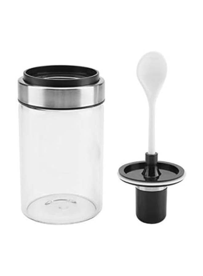 Glass Jars Spoon Cover Integrated Set Of 3 Sweet Jar Storage Containers Preserving Kitchen Jars Condiment Bottles For Tea Coffee Sweets Seasoning (250Ml) - Image 2