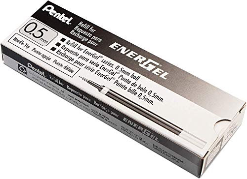 Pentel LRN5ABX Gel Pen Refills, f/EnerGel, 0.5mm, Needle Tip, 12/BX, BK Ink - Image 5