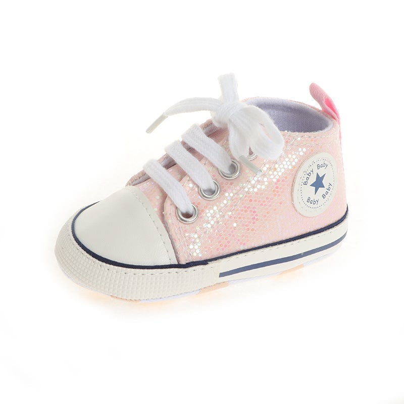 Baby Sneakers Canvas Shoes Special Sale Sequins Pink 