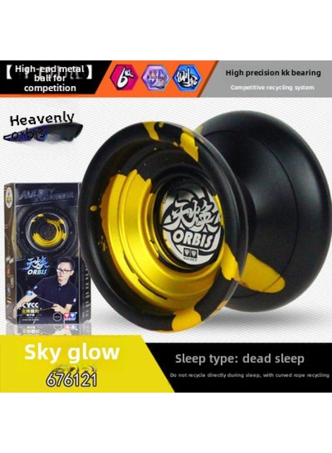 Odi Double Diamond Fire Less King Yo-Yo Ball Swordsman Purple Firefox Xuan Magic Ice Flame Black Sword Holy Ring Toy-Color:Sky Glow Black Gold - Image 1
