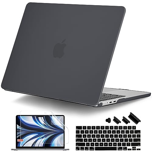 DONGKE Compatible with MacBook Air 13.6 inch Case M4 M3 M2 2025 2024 2023 2022 A3240 A3113 A2681, Plastic Hard Shell & Keyboard Cover for MacBook Air M4 13 inch Case, Matte Black - Image 1