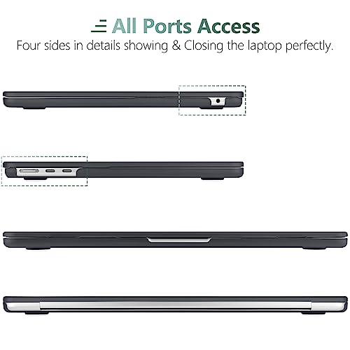 DONGKE Compatible with MacBook Air 13.6 inch Case M4 M3 M2 2025 2024 2023 2022 A3240 A3113 A2681, Plastic Hard Shell & Keyboard Cover for MacBook Air M4 13 inch Case, Matte Black - Image 4