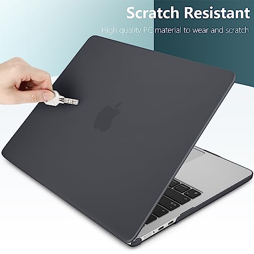 DONGKE Compatible with MacBook Air 13.6 inch Case M4 M3 M2 2025 2024 2023 2022 A3240 A3113 A2681, Plastic Hard Shell & Keyboard Cover for MacBook Air M4 13 inch Case, Matte Black - Image 3