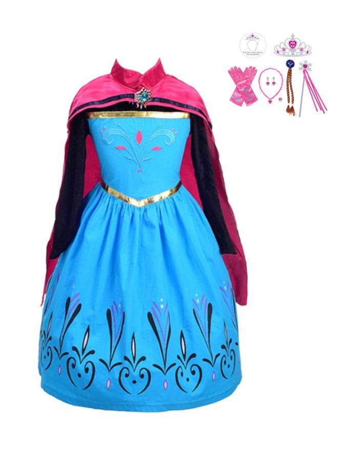 ISank Girls Clothes Dress Queen Princess Costume  Birthday Party Cosplay Outfit Cape Crown Gloves Accessories  - Image 1