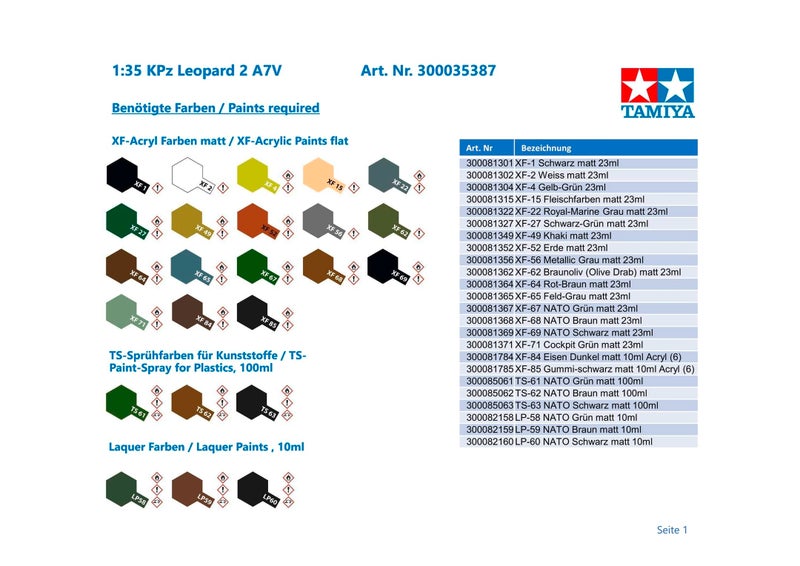 TAMIYA 35387 1:35 KPz Leopard 2 A7V - Model Building, Plastic Kit, Hobby, Crafts, Gluing, Model Kit, Model, Assemble - Image 5