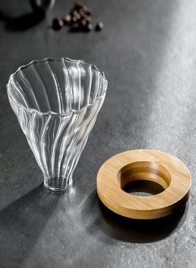 shoxil Pour Over Coffee Maker Set - Drip Coffee Pot with bamboo Handle, Glass Coffee Dripper & 100 Filters, 20oz/600ml Capacity - Image 4