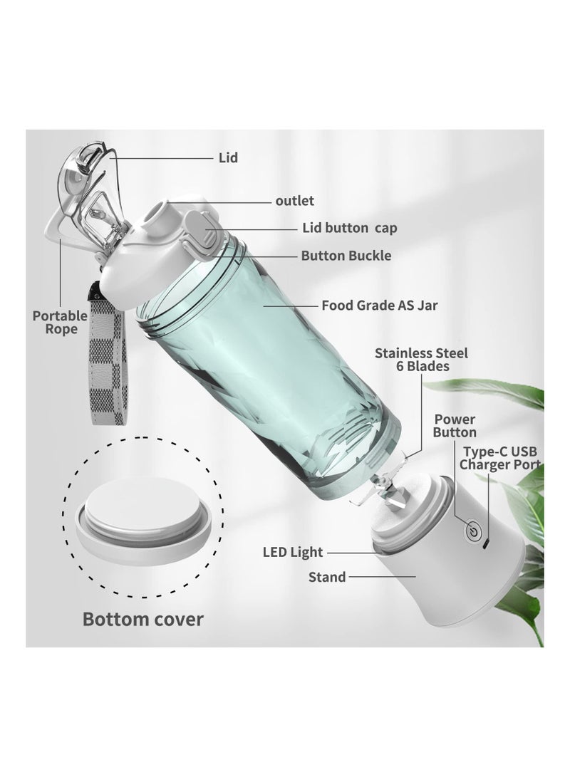 Zikra Portable Personal Blender, for Shakes and Smoothies with 6 Blade 20 Oz Travel Cup USB Rechargeable for Kitchen, Home, Travel - Image 4
