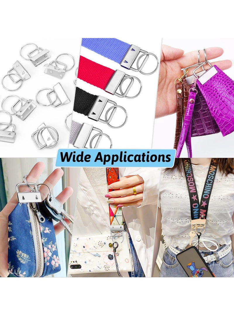 30PCS Key Fob Hardware 1 Inch Wristlet Keychain Keyfob Kit for Wrist Strap Chain Lanyard Clasp Craft Supplies Silver  - Image 3