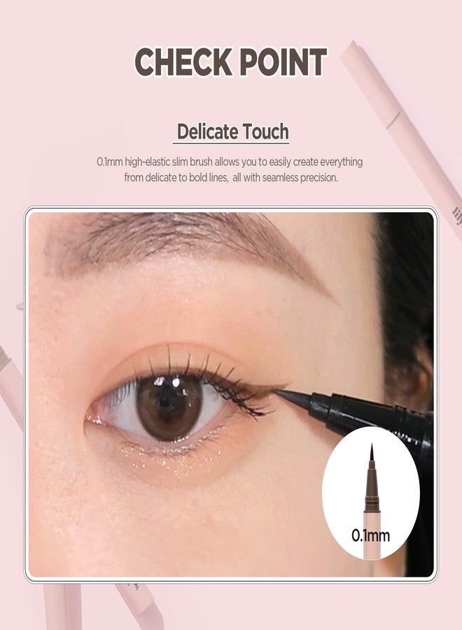 lilybyred قلم تحديد العيون ليليبايريد AM9 إلى PM9 للبقاء طبيعي | كحل سائل بلون رمادي ناعم كوري، فرشاة فائقة الدقة 0.1 مم، سريع الجفاف، مقاوم للتلطخ، صبغة رمادية قابلة للتراكم، لون قابل للبناء، 0.035 أونصة (02 بني رمادي)  - Image 5