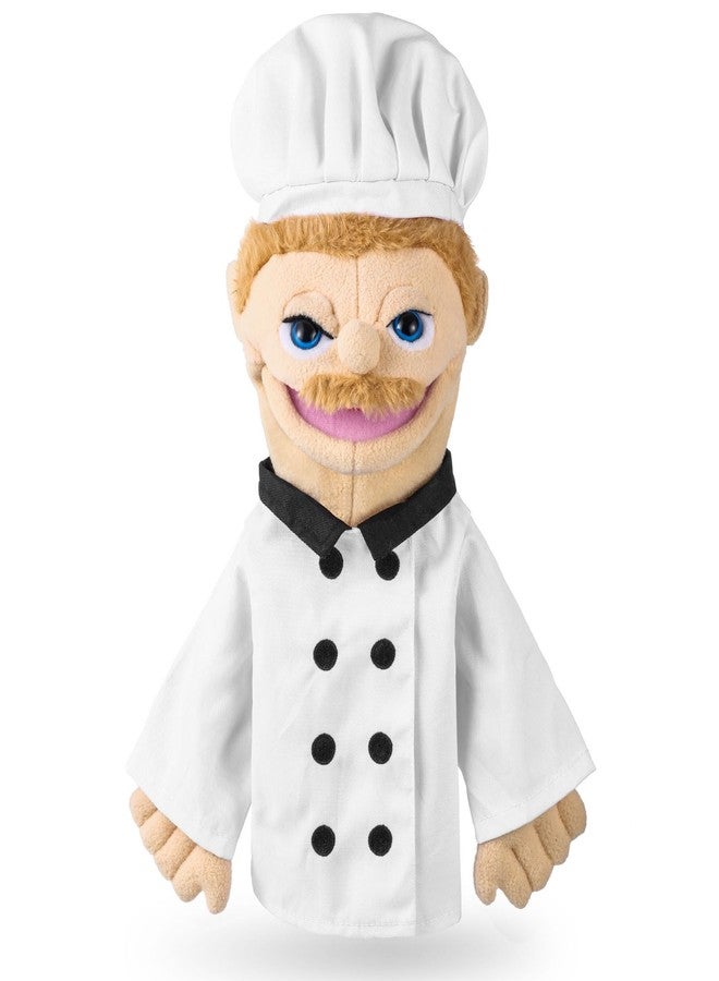 ZJoey Role Play Hand Puppets Hand Plush Chef Doctor Fireman Pirate Detective Athlete Nurse Worker Hand Puppet Toys Puppets for Kids Storytelling Imaginative Pretend Play Teaching Preschool(Chef) - Image 1