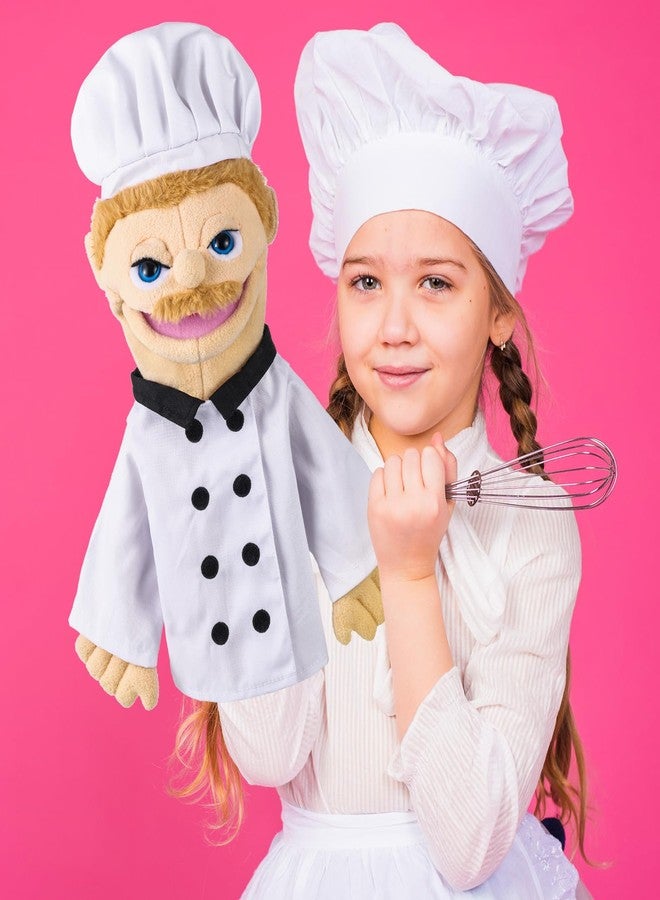 ZJoey Role Play Hand Puppets Hand Plush Chef Doctor Fireman Pirate Detective Athlete Nurse Worker Hand Puppet Toys Puppets for Kids Storytelling Imaginative Pretend Play Teaching Preschool(Chef) - Image 5