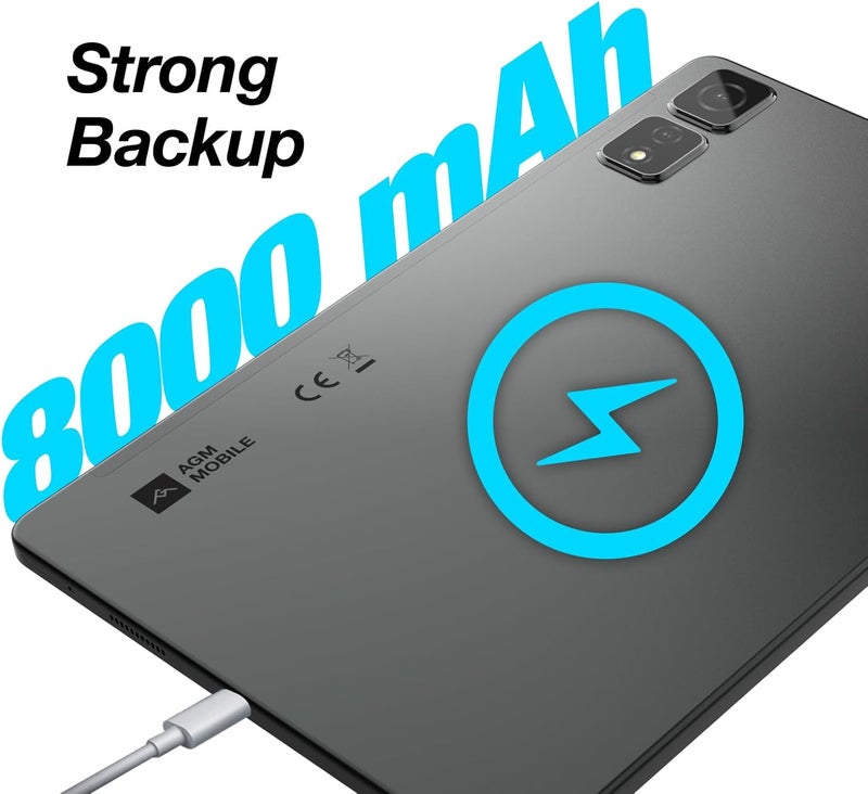 AGM جهاز AGM PAD T2 اللوحي بنظام Android 14، شاشة FHD بدقة 1920×1200، ذاكرة وصول عشوائي 4GB، ذاكرة تخزين داخلية 256GB (قابلة للتوسعة عبر TF حتى 512GB)، GPS/Type-C/بطارية 8000mAh/شريحتي اتصال 4G LTE/واي فاي 5GHz/التعرف على الوجه - Image 5