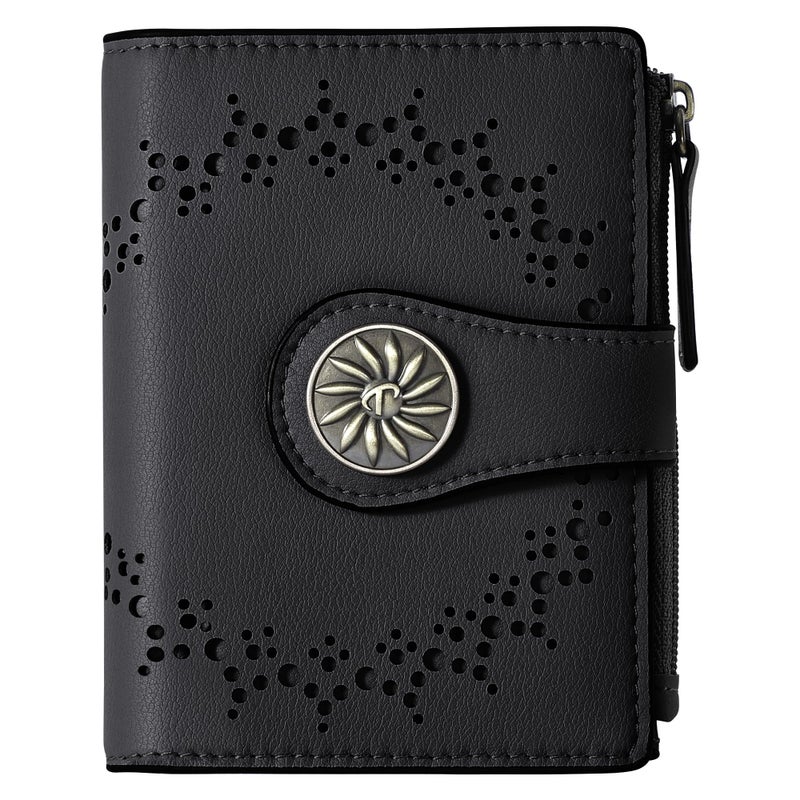 Tipmile Small Wallet for Women Bifold RFID Blocking Card Holder Leather Wallets with Zipper Coin Pocket - Image 1