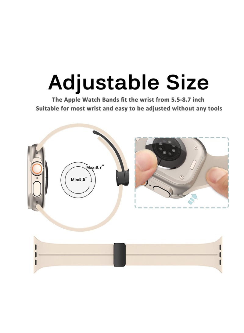 Y&D Silicone Band for Apple Watch, Sport Compatible with Watch 38mm 40mm 41mm Women Men, Magnetic Soft Wristbands iWatch Series 8/7/SE/6/5/4/3/2/1 (Black) - Image 4