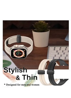 Y&D Silicone Band for Apple Watch, Sport Compatible with Watch 38mm 40mm 41mm Women Men, Magnetic Soft Wristbands iWatch Series 8/7/SE/6/5/4/3/2/1 (Black)  - Image 5