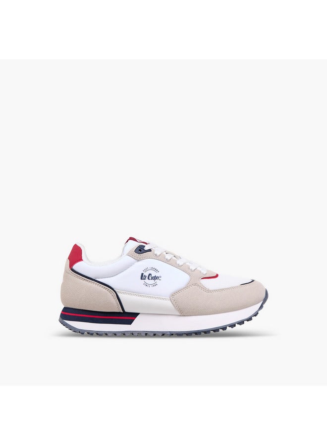 Lee Cooper Women's Logo Print Sneakers with Lace-Up Closure - Image 3