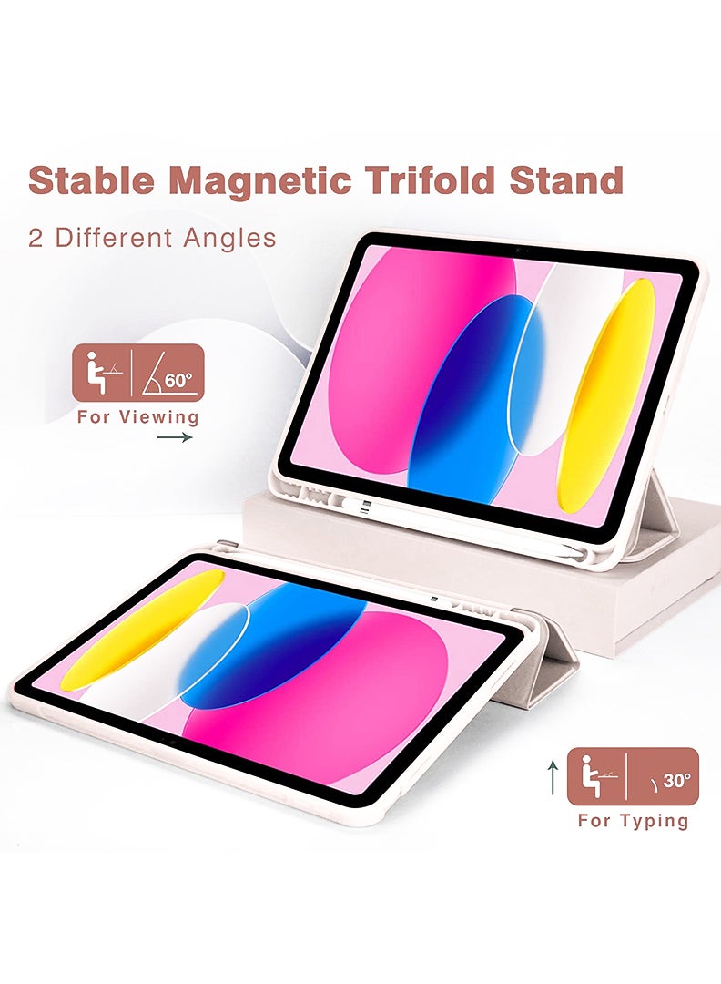 Theodor Case for iPad Air M3 2025/ M2 2024 11-Inch , iPad Air 5/4 (2022/2020 5th/4th Gen 10.9-Inch) with Pencil Holder, Slim Tablet Cover with Soft TPU Back, Auto Wake/Sleep Pink - Image 3