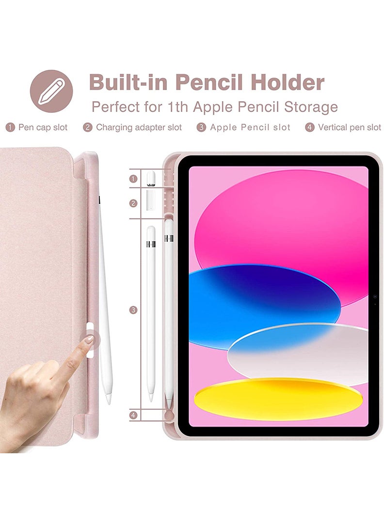 Theodor Case for iPad Air M3 2025/ M2 2024 11-Inch , iPad Air 5/4 (2022/2020 5th/4th Gen 10.9-Inch) with Pencil Holder, Slim Tablet Cover with Soft TPU Back, Auto Wake/Sleep Pink - Image 5