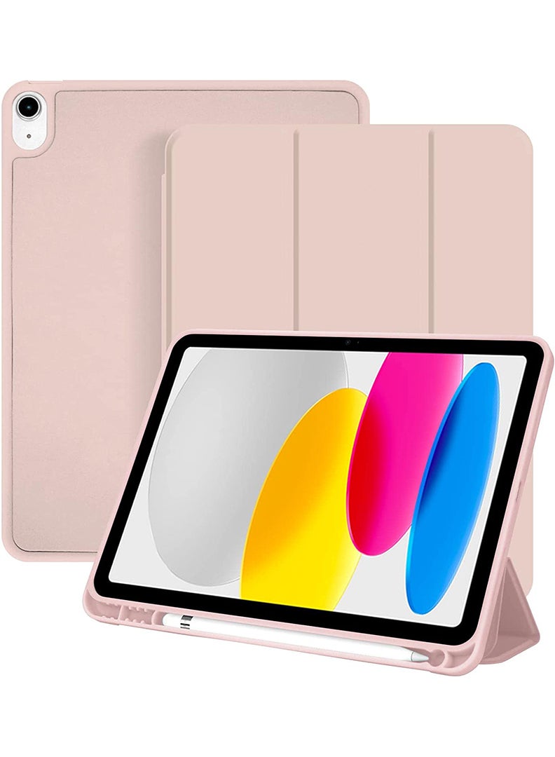 Theodor Case for iPad Air M3 2025/ M2 2024 11-Inch , iPad Air 5/4 (2022/2020 5th/4th Gen 10.9-Inch) with Pencil Holder, Slim Tablet Cover with Soft TPU Back, Auto Wake/Sleep Pink - Image 1