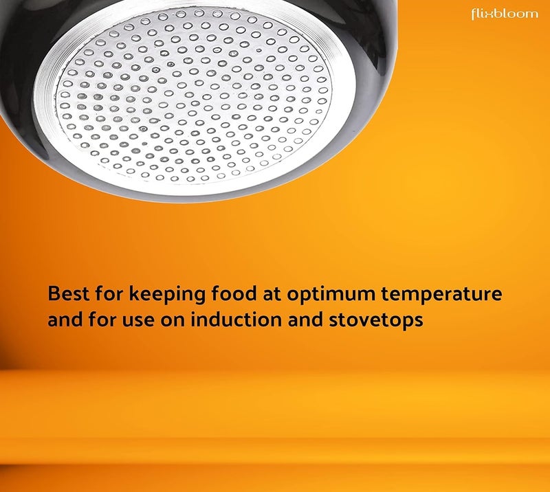 Flixbloom Superfine Black Hard Anodised Induction Base/LPG Ready Heavy Duty Thick Guage Kitchen Cookware Utensil Frying Pan/Fry Pan for Noodles/Dosa/Omelette etc. (2 Litre) - Image 3