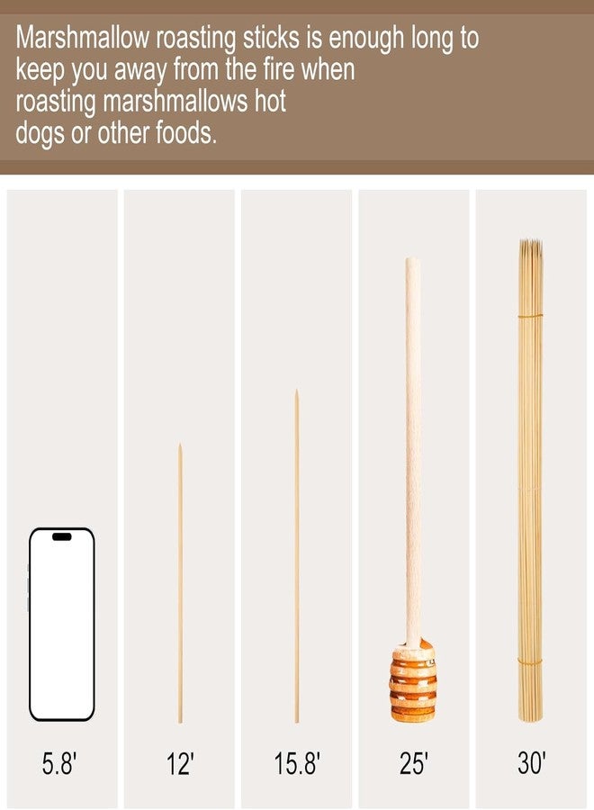 WSICSE 150PCS Marshmallow Roasting Sticks,30 Inch Marshmallow Sticks for Fire Pit 5mm Thick Bamboo Skewers for Smores Roaster Barbecue Grilling Campfire Kebab - Image 4