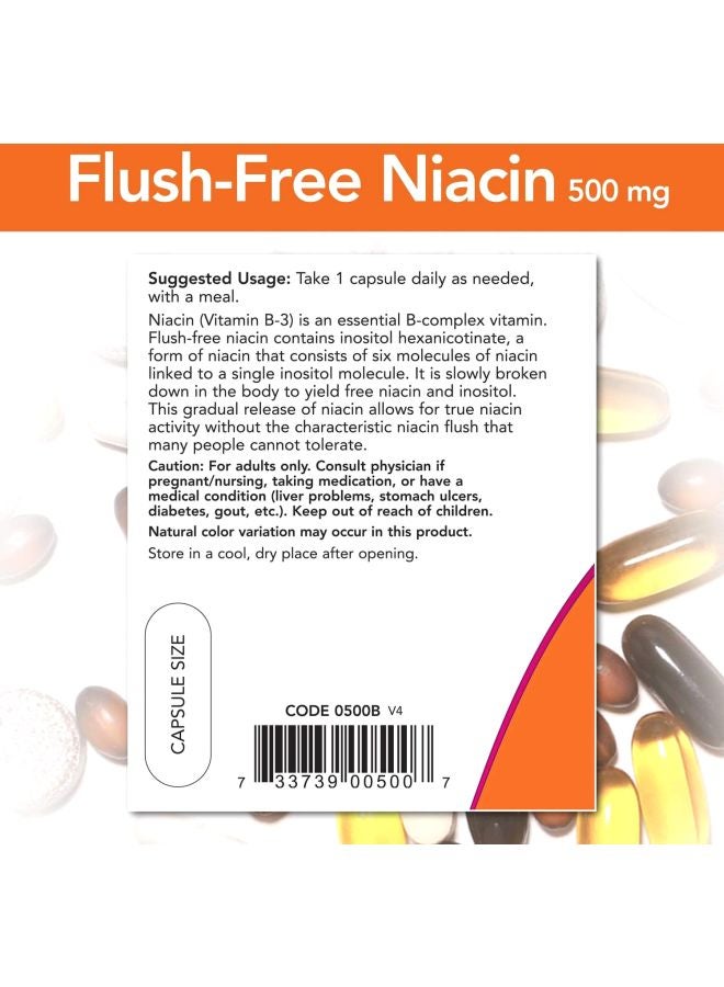 Now Foods Niacin - 180 Capsules - Image 3