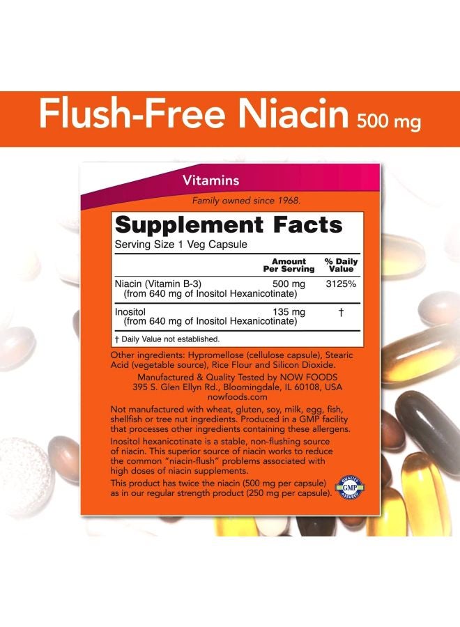 Now Foods Niacin - 180 Capsules - Image 2