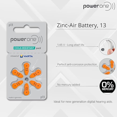 PowerOne Power One Size 13 Hearing Aid Batteries (120) (p13-120) - Image 2