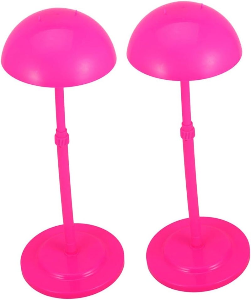 COLLBATH Portable Adjustable Wig Display Stand 1 Pair Wig Display Rack Holder with Height Adjustment for Styling Travel and Salon Use - Image 1