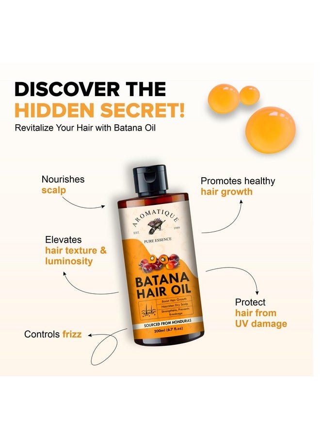 AROMATIQUE Pure Batana Oil For Hair Growth By Dr Sebi Sourced From Honduras, Cold Pressed Oil, Derived From The American Oil Palm Nut For Hair & Skin (200 Ml)  - Image 3