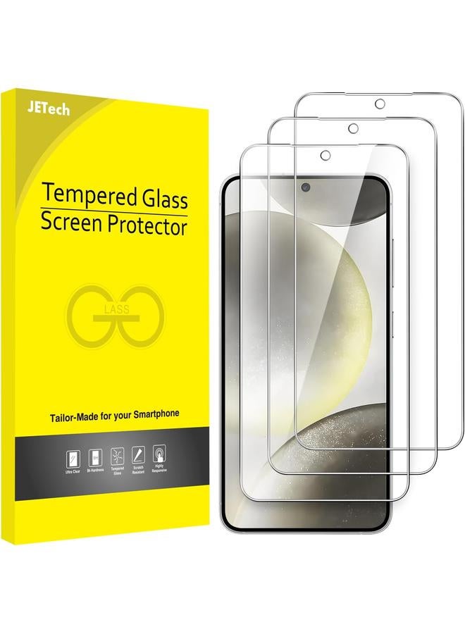 جي تيك واقي شاشة لهاتف سامسونج جالاكسي S24 5G مقاس 6.2 بوصة من الزجاج المقوى متوافق مع معرف بصمة الإصبع عالي الدقة، عبوة من 3 قطع شفافة - Image 1