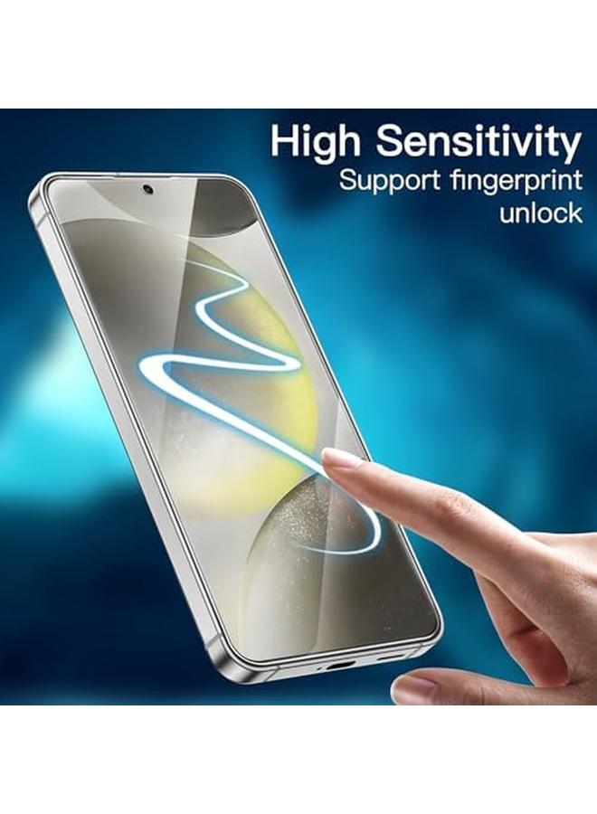 جي تيك واقي شاشة لهاتف سامسونج جالاكسي S24 5G مقاس 6.2 بوصة من الزجاج المقوى متوافق مع معرف بصمة الإصبع عالي الدقة، عبوة من 3 قطع شفافة - Image 5