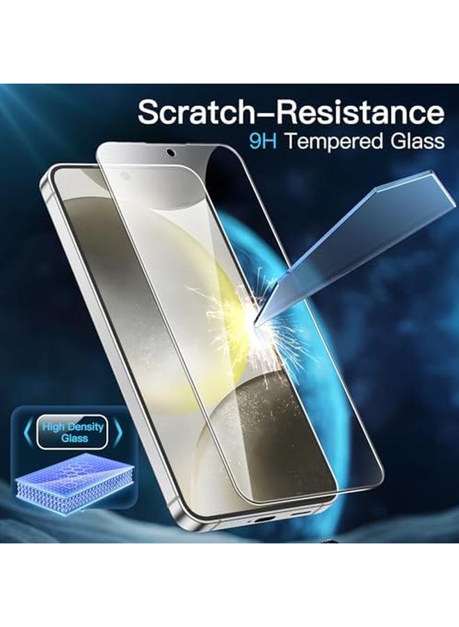 جي تيك واقي شاشة لهاتف سامسونج جالاكسي S24 5G مقاس 6.2 بوصة من الزجاج المقوى متوافق مع معرف بصمة الإصبع عالي الدقة، عبوة من 3 قطع شفافة - Image 4