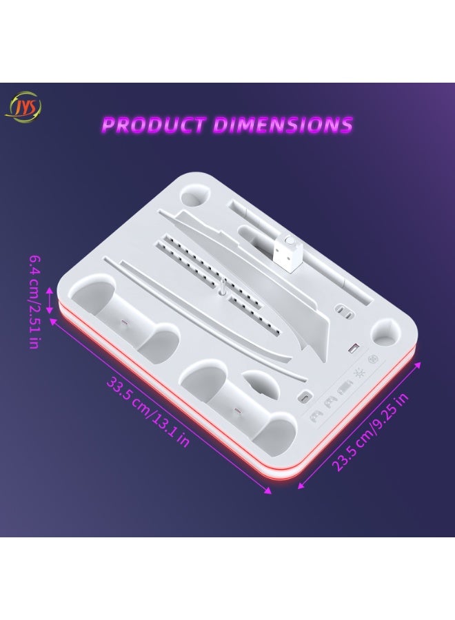 جاي واي إس قاعدة شحن وتخزين متعددة الوظائف مصممة خصيصًا لأجهزة الألعاب P5 وP5 Slim وP5 Pro وجهاز P-S Portal المحمول؛ لوحة تعمل باللمس؛ 5 أوضاع للإضاءة المحيطة بتقنية RGB؛ نظام فعال لتبديد الحرارة؛ متوفرة بنسختين: نسخة مزودة بمحرك أقراص ضوئية ونسخة رقمية - Image 3