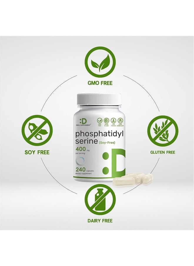 DEAL SUPPLEMENT Phosphatidylserine Supplement, 400mg Per Serving, 240 Capsules – Soy Free Sunflower Lecithin Source – Retains 20% Active PS – Nootropic Brain Health Support – GMO Free  - Image 3