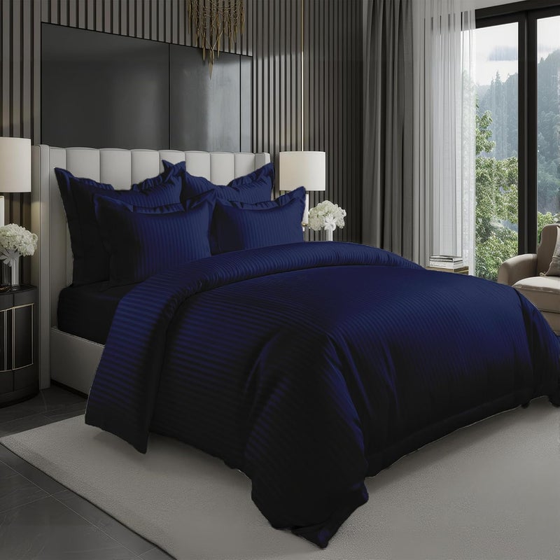 MOONCEE 6Pcs Bed Sheet King Size Set With Duvet Cover 220x240 Microfiber Bed Sheets Bedding Set Includes 1 Fitted Sheet, 1 Quilt Cover & 4 Pillows Cases (Royal Blue, 6Pcs Duvet Cover Set- King) - Image 1
