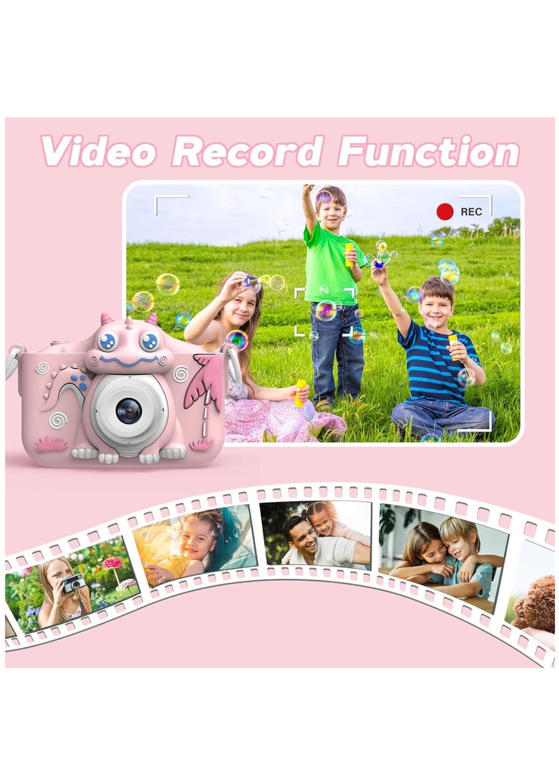 YelaJoy Kids Toys Camera, Children HD 1080P Digital Video Camera for Age 3-12 Boys Girls with Cartoon Soft Silicone Cover -Best Birthday Chritmas Festival Gift for Kid -32G SD Card Included - Image 4