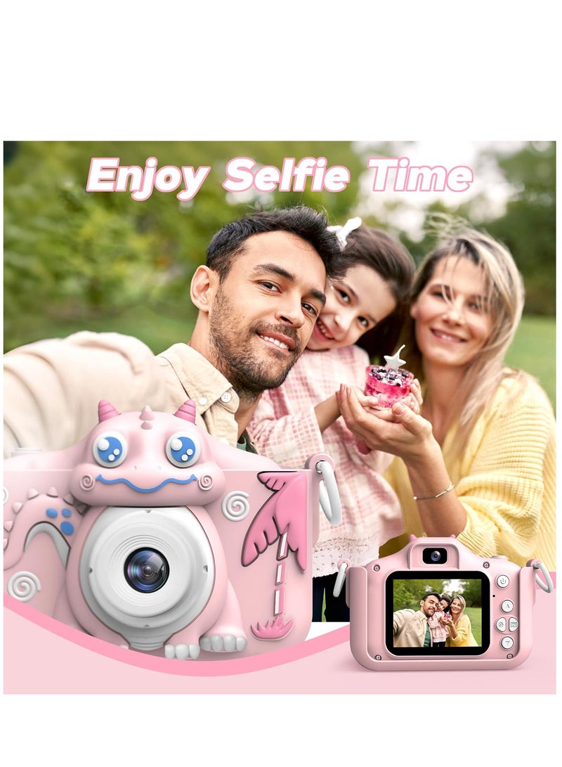 YelaJoy Kids Toys Camera, Children HD 1080P Digital Video Camera for Age 3-12 Boys Girls with Cartoon Soft Silicone Cover -Best Birthday Chritmas Festival Gift for Kid -32G SD Card Included - Image 3