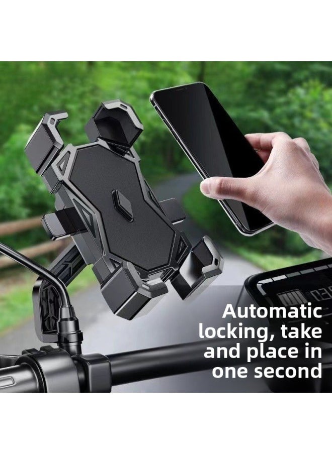 Generic - Electric Car Mobile Phone Bracket Battery Motorcycle Bicycle Takeaway Special Navigation Fixed Cross-border-Color:Sky Blue Upgraded Stable Version [mirror Stand Model] - Image 1