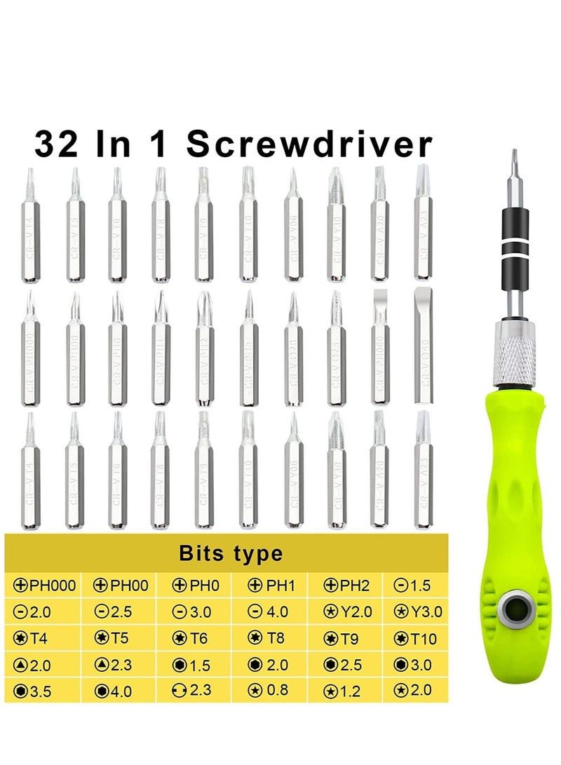 Captaintech 32 in 1 Small Screwdriver Set, Mini Magnetic Screwdriver Set, Contains 30 Bits Precision Repair Tool Kit, Universal Torx Screwdriver Tool Sets for Eyeglass, Watch, Phones, Laptop, Computers, Toys - Image 2