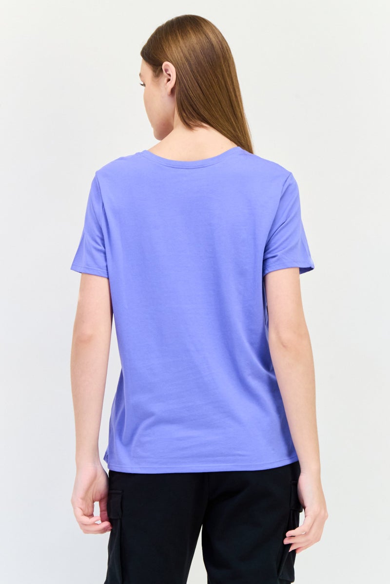 SKECHERS Women Sportswear Fit Short Sleeve Outdoor T-Shirt, Blue - Image 4