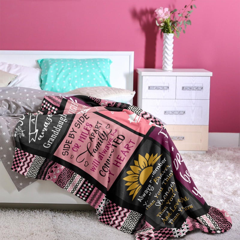 Mcurore Mcurore Granddaughter Gifts from Grandma Grandpa Nana  Gifts for Granddaughter Blanket 60""x50""  Best Granddaughter Ever  Christmas Graduation Birthday Gift for Granddaughter  Granddaughter Gift Ideas  - Image 4