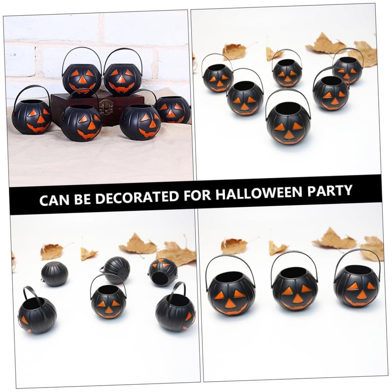 Pumpkin Buckets Halloween Candy Holder Lightweight Orange Trick Or Treat Party Supplies - Image 3